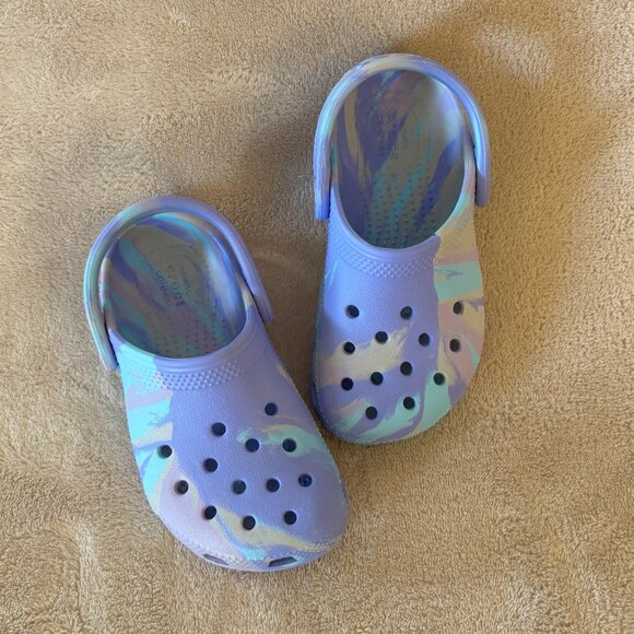 CROCS Other - CROCS MARBLED CLOG Size 10 Toddler in color Purple/Multicolor